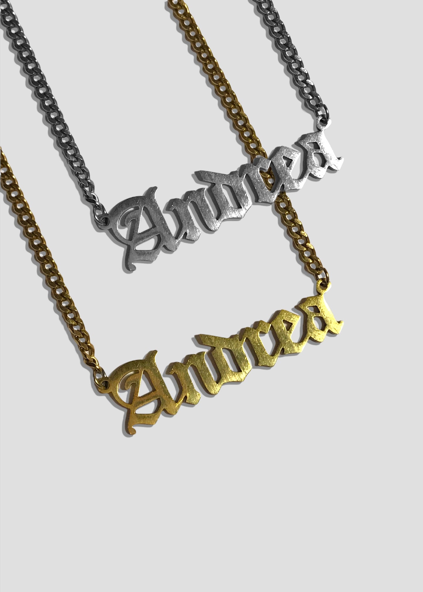 Personalized Gothic Name Necklace